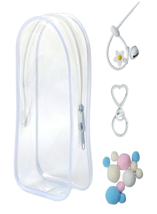 Ouliget Clear Figures Display Bag with Keychain,Doll Display Collectibles PVC Bag ,Portable Dustproof Standing Protectors, 7.2 Inches - Image 1